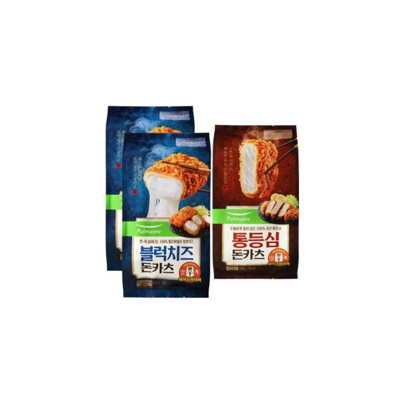블럭치즈 돈카츠 2개+통등심 돈카츠 1개 